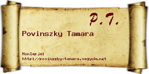 Povinszky Tamara névjegykártya